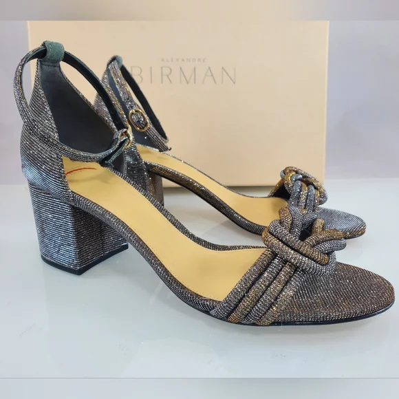 NWT$625 Alexandre Birman Vicky 60mm Stellar Knot Bow Sandals Heels Sz 37 (7)